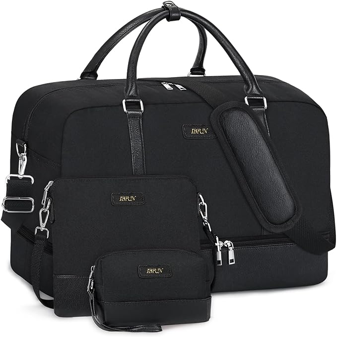 Weekender Bags for Women Overnight Bags with Shoe Compartment 21" Duffle Travel Bag for Traveling Weekend Gift 3pcs Set