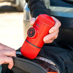 WACACO Nanopresso Portable Espresso Maker, Upgrade Version of Minipresso, 18 Bar Pressure, Red Patrol Edition, Small Travel Coffee Maker, Manually Operated, Compatible with Ground Coffee