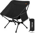 TOBTOS Ultralight Camping Chair, Portable Folding Chair Support 330 lbs, Stable Compact Camp Chair for Hiking Backpacking Travel Beach (Black)