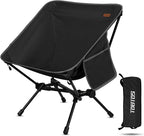 TOBTOS Ultralight Camping Chair, Portable Folding Chair Support 330 lbs, Stable Compact Camp Chair for Hiking Backpacking Travel Beach (Black)
