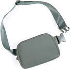 ODODOS Unisex Mini Belt Bag with Adjustable Strap Small Fanny Pack for Workout Running Traveling Hiking, Iron Gray