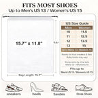 18 Pack Clear Shoe Bags for Travel, 15.7"×11.8" PEVA Drawstring, Waterproof, Fits up to Men’s 12–13, Reusable Storage for Shoes, Clothes & Toiletries, Keep Luggage Tidy & Odor-Free