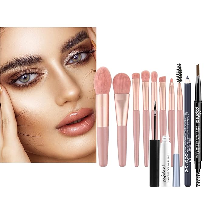 Pure Vie All-in-One Holiday Gift Makeup Set Cosmetic Essential Starter Bundle Include Eyeshadow Palette Lipstick Concealer Blush Mascara Foundation Face Powder - Makeup Kit for Women Full Kit