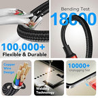6 in 1 Multiple Charging Cable, 2Pack 6Ft Multi Chargers Cord for All Devices Braided USB A/C to Lightning/Type C/Micro USB Ports Universal Charger Cable for iPhone Series/Samsung/Tablets/PS and More