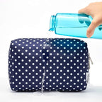 Narwey Cute Makeup Bag Travel Cosmetic Bag Organizer Toiletry Bag Make Up Bags with Compartments for Women Girls (Large, Polka Dot)