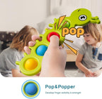 LiKee Fidget Popper Sensory Baby Toys for 10+ Months, Christmas Stocking Stuffers Push and Popping Busy Board, Montessori Toys for 1+ Years Old, Airplane Car Travel Toy for Toddlers 1-3 Stress Relief