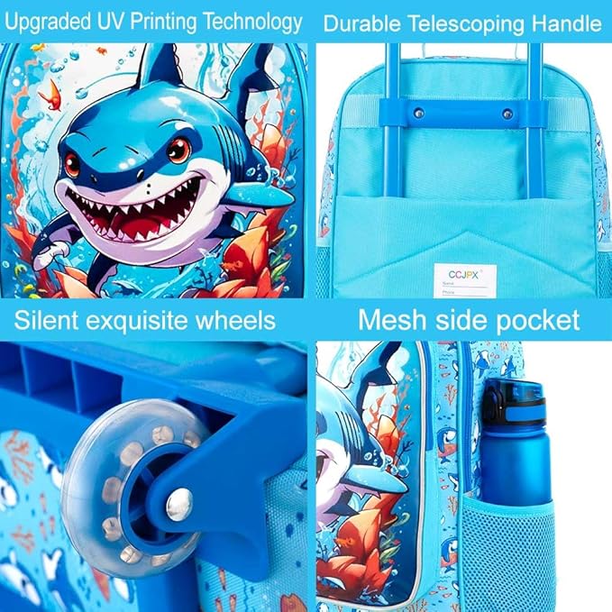 WZLVO Kids Luggage for Boys and Girls, Cute Dinosaur Unicorn Rolling Wheels Suitcase for Toddler Children