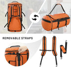MIER Large Duffle Backpack Sports Gym Bag with Shoe Compartment, Heavy Duty and Water Resistant, Orange, 60L