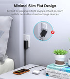 2Pack Flat USB C Charger Block, 40W 4-Port Fast Charger 20W Type C Charging Block 3.1A USB Wall Charger Dual Port PD+QC Charging Cube for iPhone 17 16 15 14 13 Pro Max XS, iPad,Samsung,Tablet（Black）