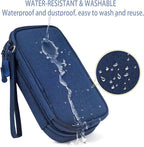 CAAORDKSO Electronic Organizer, Travel Cable Organizer Bag Pouch Electronic Accessories Carry Case Waterproof Electronic Bag for Cable, Cord, Charger, Phone, Power Bank, Earphone (Navy Blue, Medium)
