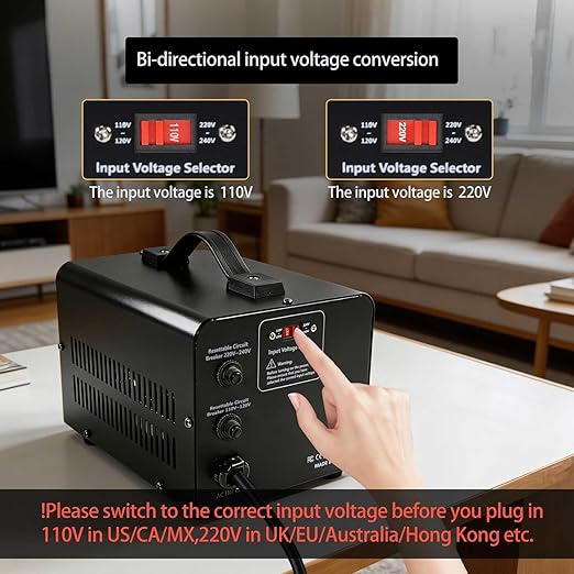 Yinleader Heavy Duty 2000W PRO 110V to 220V Voltage Converter Step Up/Down Power Transformer 110-120V/220-240V for 220/230/240V Global Appliances use in US