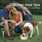 60 Pcs 42 oz/ 5.2 Cups Disposable Pet Bowls with Waterproof PE Coating, Heavy Duty Leakproof Bulk Dog Bowls with Printed Pattern for Multi-Dog Homes, Puppies, Travel, Camping & Pet Party