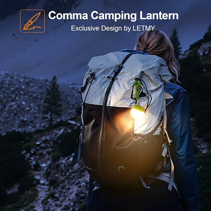 LETMY Rechargeable Camping Lights, 4 Pack Portable Tent Lights with 4 Lighting Modes, 150LM Mini Camping Lantern Waterproof, Only 20g Hanging Tent Lantern for Hiking Power Outages Emergency Kids Gift