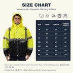 SKSAFETY Hi Vis Safety Rain Jacket for Men, Construction Work Rain Gear Heavy Duty Class 3 Rain Coat Waterproof Lightweight