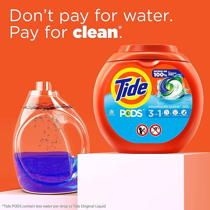 Tide Pods Laundry Detergent, Clean Breeze, 57 Pacs Capsules, 46 Ounce (Pack of 2)