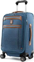 Travelpro Platinum Elite Softside Expandable Luggage, 8 Wheel Spinner Suitcase, TSA Lock, Men and Women, Coastal Blue, 2-Piece Set (21/25)