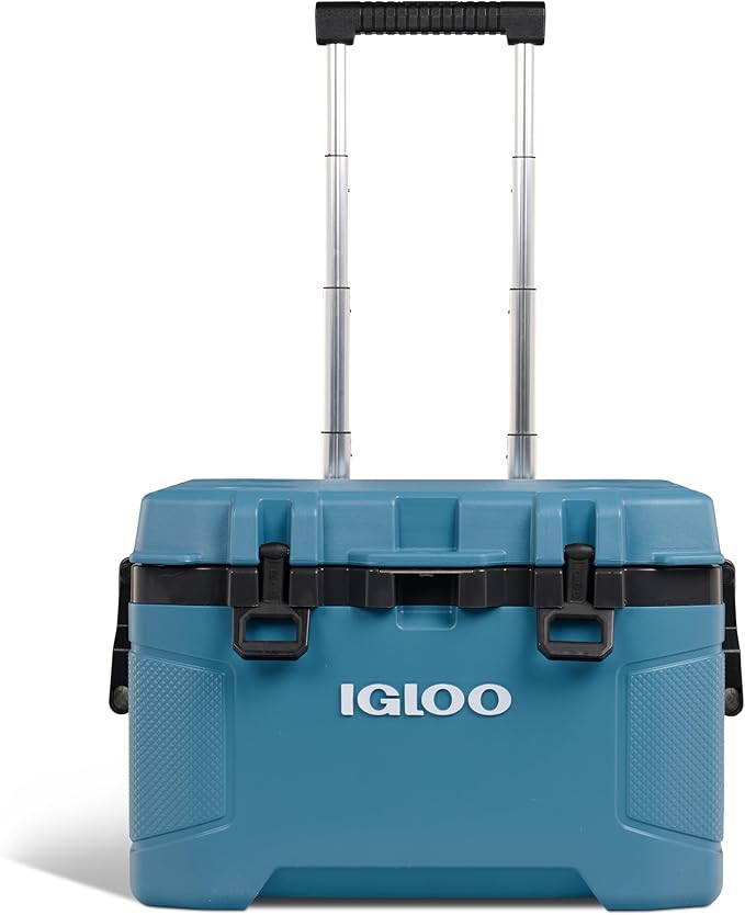 Igloo Trailmate 52Qt Wheeled Cooler, Insulated Hard Shell Ice Chest, Modern Blue