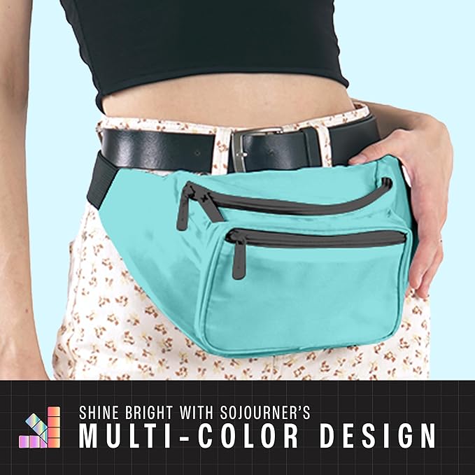 Teal Fanny Pack Belt Bag I Mens Fanny Packs for Women Fashionable - Crossbody Bag Bum bag Waist Bag Waist Pack - Hands Free for Hiking, Running, Travel, Waterproof and more