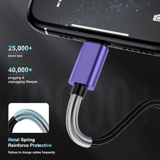 2Pack 10ft iPhone Fast Charger Cable, [Apple MFi Certified] Long USB C to Lightning Cable 10 Foot, High Fast 10 Feet Apple Charging Cord for Apple iPhone 14/14 Pro Max/13 Mini/12/11/XS/XR/8/7Plus,iPad