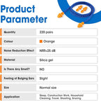 AZEN 220 Pairs Silicone Ear Plugs, Reusable Earplugs for Noise Reduction, 25dB NRR Corded Ear Plug for Sleeping Noise Cancelling, Ear Plug with String Individual Packing