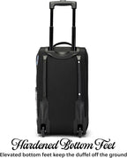 Von Dutch Signature Patch Carry-On 20-Inch Rolling Duffel with Telescopic Trolley Handle and Inline Skate Wheels