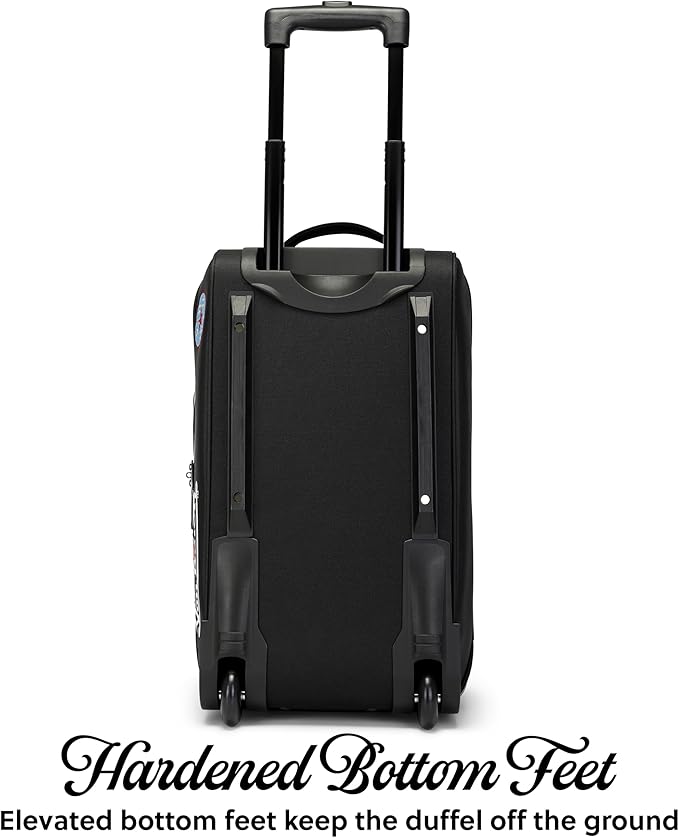 Von Dutch Signature Patch Carry-On 20-Inch Rolling Duffel with Telescopic Trolley Handle and Inline Skate Wheels