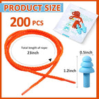 Xuhal 200 Pairs Corded Ear Plugs Silicone Earplugs with Cord Individually Wrapped Reusable Earplugs Sleep Noise Cancelling Hearing Protection for Snoring Shooting Studying Construction (Light Blue)