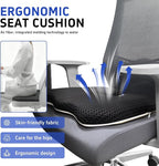 Gooo&Ma Office Chair Cushion - Air Fiber Seat Cushion for Tailbone Pain Relief, Breathable Cooling U-Shape Desk Chair Pad for Car & Gaming, Ergonomic Memory Foam Alternative Washable(Black)