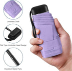Compact Travel Umbrella with Case - Mini Umbrella for Purse, Small Lightweight &Tiny Design Perfect for Parasol Outdoor Sun&Rain Umbrellas