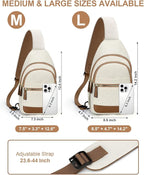 Capolo Sling Bag for Women Men Waterproof Crossbody Bags for Women Trendy Casual Fanny Pack with Convertible Shoulder Strap Chest Bag for Travel Hiking(Beige, Medium)