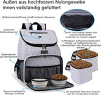 BAGLHER丨Dog Travel Bag, Airline Approved Pet Supplies Backpack, Dog Travel Backpack with 2 Silicone Collapsible Bowls and 2 Food Baskets