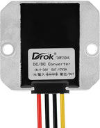 DROK Boost Buck Converter 9V-36V to 12V 3A 36W Aluminium Shell Waterproof Auto Step Up Down Voltage Regulator 12V Volt Transformer for Car Audio Solar Power System LCD Television LED Display Screen