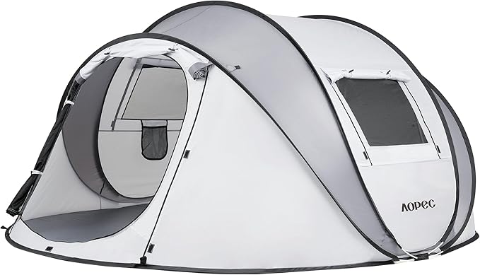 Pop Up Camping Tent, 2/4/6 Person Instant Tent Waterproof PU4500mm, Spacious Ventilated Camping Tent with Front Porch, Quick Setup Lightweight Portable for Outdoor Camping Hiking Beach