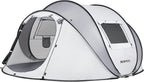 Pop Up Camping Tent, 2/4/6 Person Instant Tent Waterproof PU4500mm, Spacious Ventilated Camping Tent with Front Porch, Quick Setup Lightweight Portable for Outdoor Camping Hiking Beach