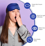 Janmercy 20 Pieces Silk Sleep Mask Eye Mask with Adjustable Strap Sleeping Cover Eye Cover Blindfold for Women Men Sleeping Travel (Royal Blue)
