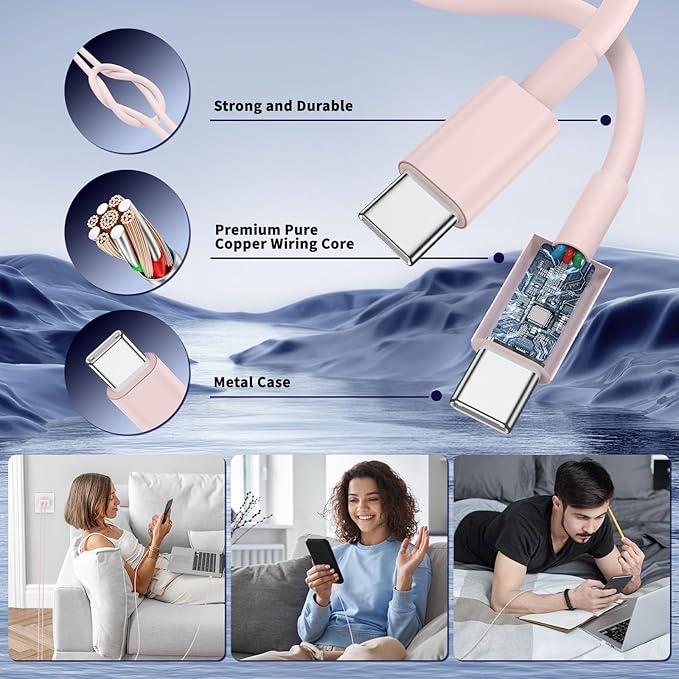 QZIIW Super Fast Samsung Charger Type C,45W Dual Port USB C Fast Charger Block [2-Pack] & Extra Long 60W 3/6/6/10FT USB C Cable - PD Quick Charging 3.0 for Samsung Galaxy S25 Ultra/S24+/S23 iPhone 16