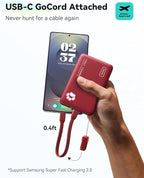 INIU Portable Charger, Ultra Slim 10000mAh 45W PD Power Bank, Fast Charging Mini Battery Pack, Travel Trip Family Essentials Powerbank for College Students Travelers Teen Boys Girls, Red