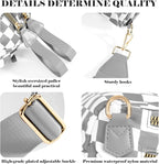 Black and White Checkered Crossbody Bag Bum Bag for Women,Spacious Checkered Purse Fanny Packs Belt Bag