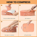 PFEYRPK Lightweight Compression Packing Cubes for Suitcases, Compressible Expandable Travel Packing Organizer with Clear Toiletries and Backpack Bag, Travel Essentials for Carry on Luggage 7 Set
