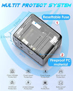 Universal Travel Adapter, 6.0A 30W 5 USB C/A Ports + 2500W AC Outlets, International Power Adapter for All USB Devices, Multi Plugs 110V 220V A/C, European Travel Plug Adapter for 200+ Countries