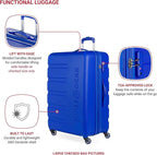 SwissGear 7366 Signature Hardside Expandable Luggage with Spinner Wheels, TSA Lock, Cup-Holder, Cobalt, 3-Piece Set (19/23/27)