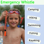 Amzonly Emergency Whistle, 120db Safety Whistle Survival Shrill Loud for Camping Hiking Hunting Boating Fishing Life Vest Jacket Rescue Signaling Kids Lifeguard 5 Pack