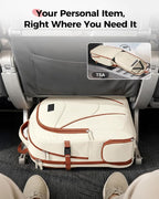 MATEIN HER Teacher Backpack with Lunch Compartment for Women, Water Resistant Work Laptop Backpack for Office Commute with Water Bottle Holder & RFID Pocket, Lunchbox Bag Fits 17.3'' Computer, Beige