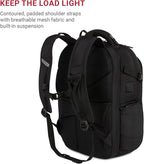 SwissGear Travel Tech Elite Laptop Backpack – Fits Laptops up to 16” – ScanSmart TSA-Friendly Backpack with USB Port, Shoe Compartment & Organizer Pockets – Black