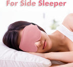 Sleep Eye Mask for Men Women, Sleeping Mask for Side Sleeper, Travel Blackout Night Blindfold Eye Shade Cover with Adjustable Strap (Pink)