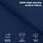 Colegence Heavy Duty Camping Chair for Adults, Oversized Heavy People Foldable Outside Camp Chairs Carry Bag Included, with Cooler Bag Cup Holder, Side Pocket for Lawn,Sport,Outdoor,Dark Blue