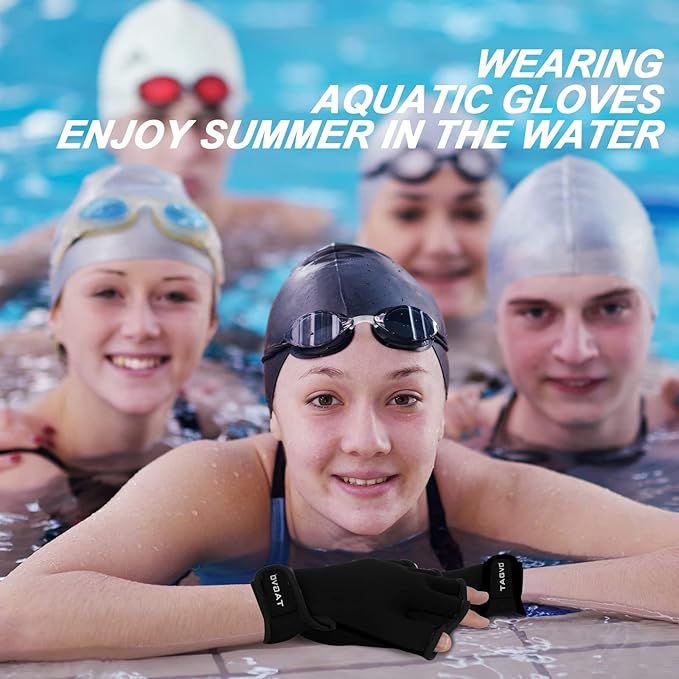TAGVO Aquatic Gloves for Helping Upper Body Resistance, Webbed Swim Gloves Well Stitching, No Fading, Sizes for Men Women Adult Children Aquatic Fitness Water Resistance Training