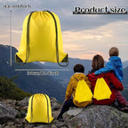 PLULON 15 Pcs Yellow Drawstring Bags, Drawstring Backpack Bulk, Modern Casual Gym Backpack Bags for Yoga Traveling Outdoor Sports