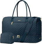 Travel Weekender Bags for Women - Duffle Bag Women with Shoe Compartment Carry On Overnight Bag with Toiletry Bag Duffel Bags with Wet Pocket for Gym Hospital Bags for Labor and Delivery Peacock Blue