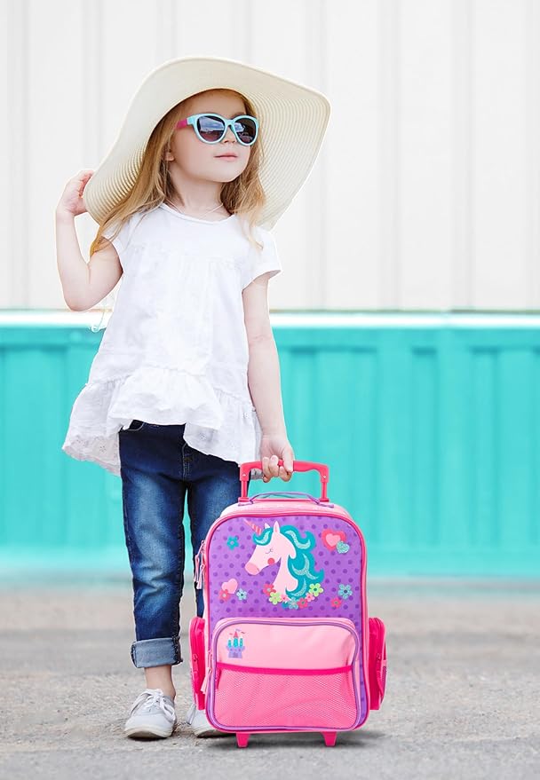 Stephen Joseph Kids Classic Rolling Luggage, Kids Luggage, Toddler Rolling Travel Carry On, Kids Suitcase with wheels,